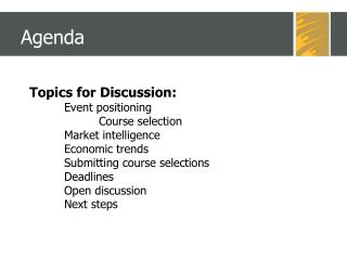 Agenda