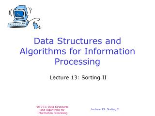 Data Structures and Algorithms for Information Processing