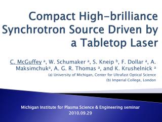 Compact High-brilliance Synchrotron Source Driven by a Tabletop Laser