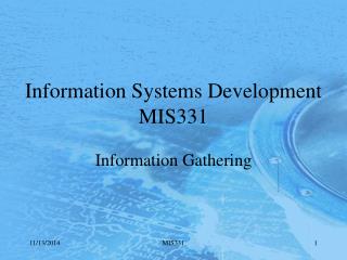 Information Systems Development MIS331