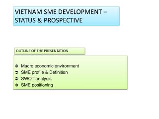 VIETNAM SME DEVELOPMENT – STATUS &amp; PROSPECTIVE