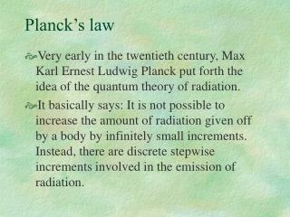 Planck’s law