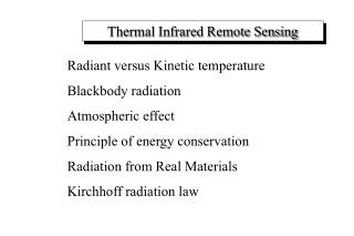 Thermal Infrared Remote Sensing