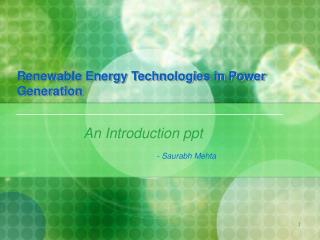 An Introduction ppt - Saurabh Mehta