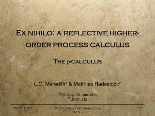 Ex nihilo: a reflective higher-order process calculus