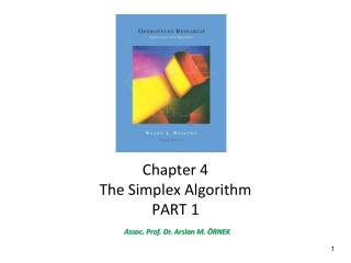 Chapter 4 The Simplex Algorithm PART 1