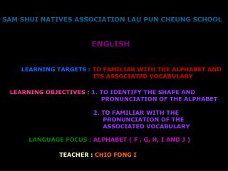 SAM SHUI NATIVES ASSOCIATION LAU PUN CHEUNG SCHOOL