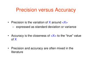 Precision versus Accuracy