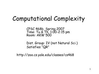 Computational Complexity