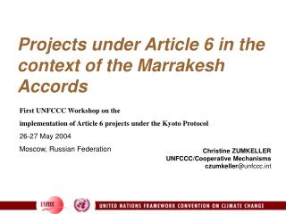 Projects under Article 6 in the context of the Marrakesh Accords