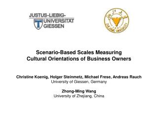 Scenario-Based Scales Measuring Cultural Orientations of Business Owners