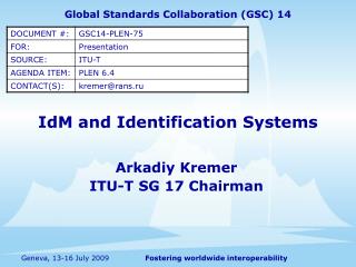 IdM and Identification Systems