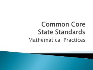 Common Core State Standards