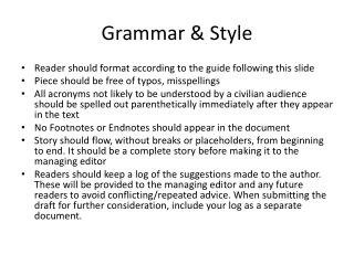Grammar &amp; Style