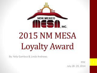 2015 NM MESA Loyalty Award
