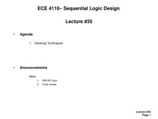 ECE 4110– Sequential Logic Design