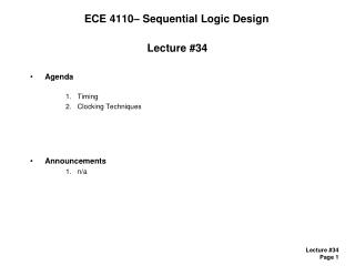 ECE 4110– Sequential Logic Design