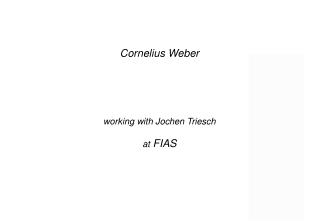 Cornelius Weber working with Jochen Triesch at FIAS