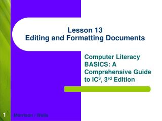 Lesson 13 Editing and Formatting Documents