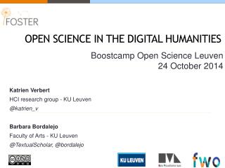 Open SCIENCE in the digital humanities