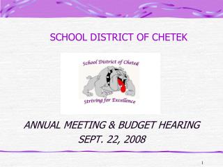 SCHOOL DISTRICT OF CHETEK