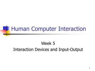 Human Computer Interaction