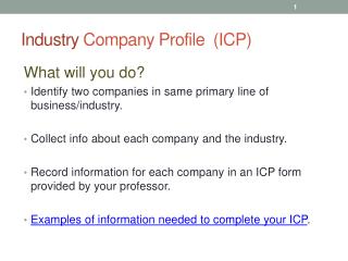 Industry Company Profile (ICP)