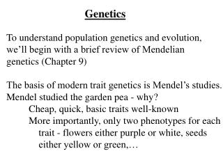 Genetics
