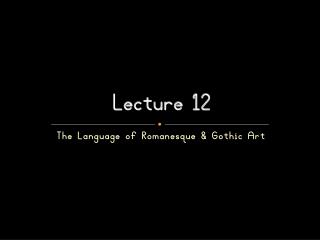 Lecture 12