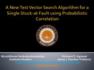 A New Test Vector Search Algorithm for a Single Stuck-at Fault using Probabilistic Correlation