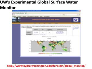 UW ’ s Experimental Global Surface Water Monitor