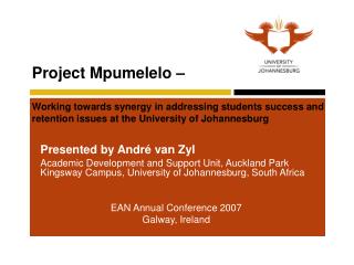 Presented by André van Zyl