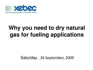 Why you need to dry natural gas for fueling applications