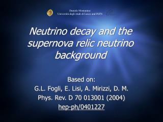 Neutrino decay and the supernova relic neutrino background