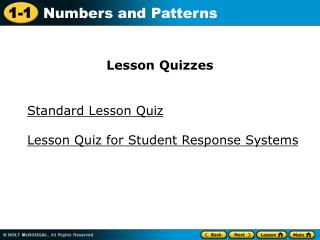 Standard Lesson Quiz