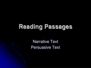 Reading Passages