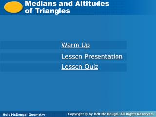Medians and Altitudes of Triangles