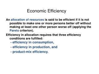 Economic Efficiency