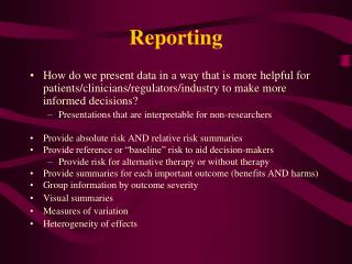 Reporting