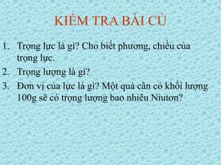 KIỂM TRA BÀI CỦ