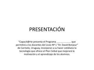 PRESENTACIÓN