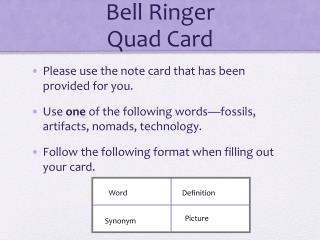 Bell Ringer Quad Card