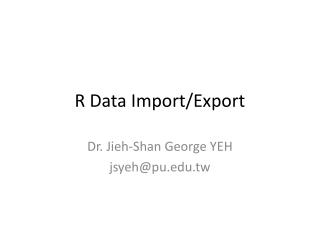 R Data Import/Export