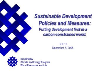 Sustainable Development Policies and Measures: