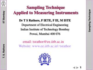 Sampling Technique Applied to Measuring Instruments