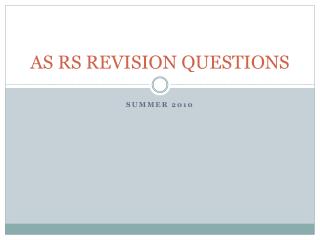 AS RS REVISION QUESTIONS