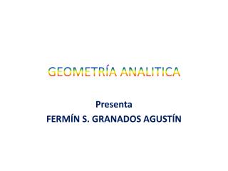 GEOMETRÍA ANALITICA