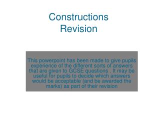 Constructions Revision