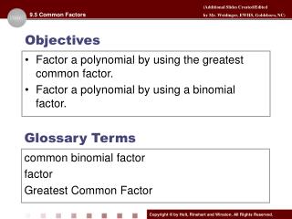 Objectives