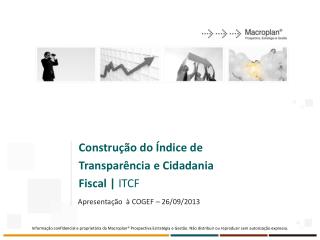 Construção do Índice de Transparência e Cidadania Fiscal | ITCF